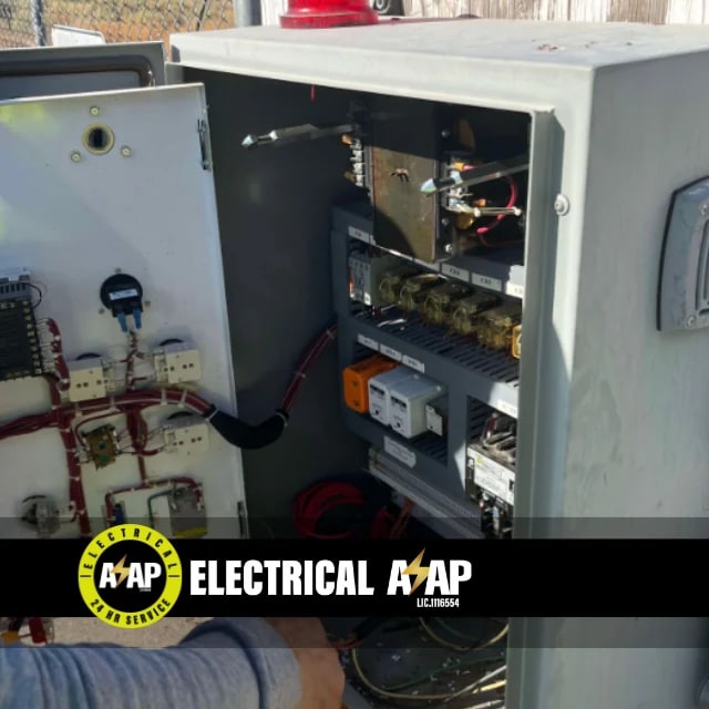 Outdoor commercial electrical control panel service by Electrical ASAP in Kern County