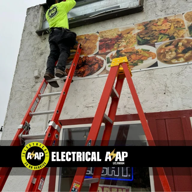 Electrical ASAP electricians on a commercial job in Bakersfield and Kern County