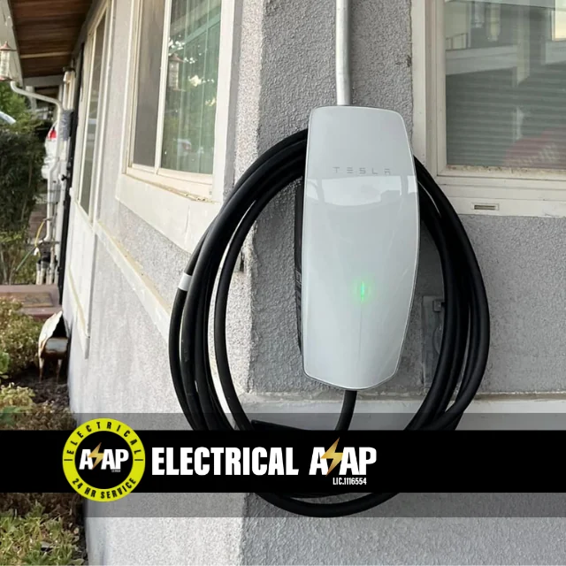 Level 2 EV charger wiring and installation in a Bakersfield-area home